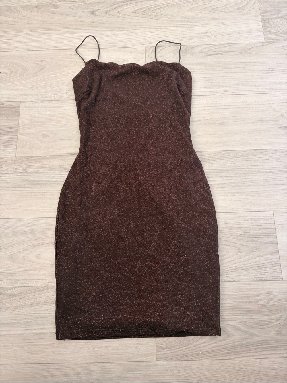 envy Chocolate Brown Spaghetti-Strap Mini Dress